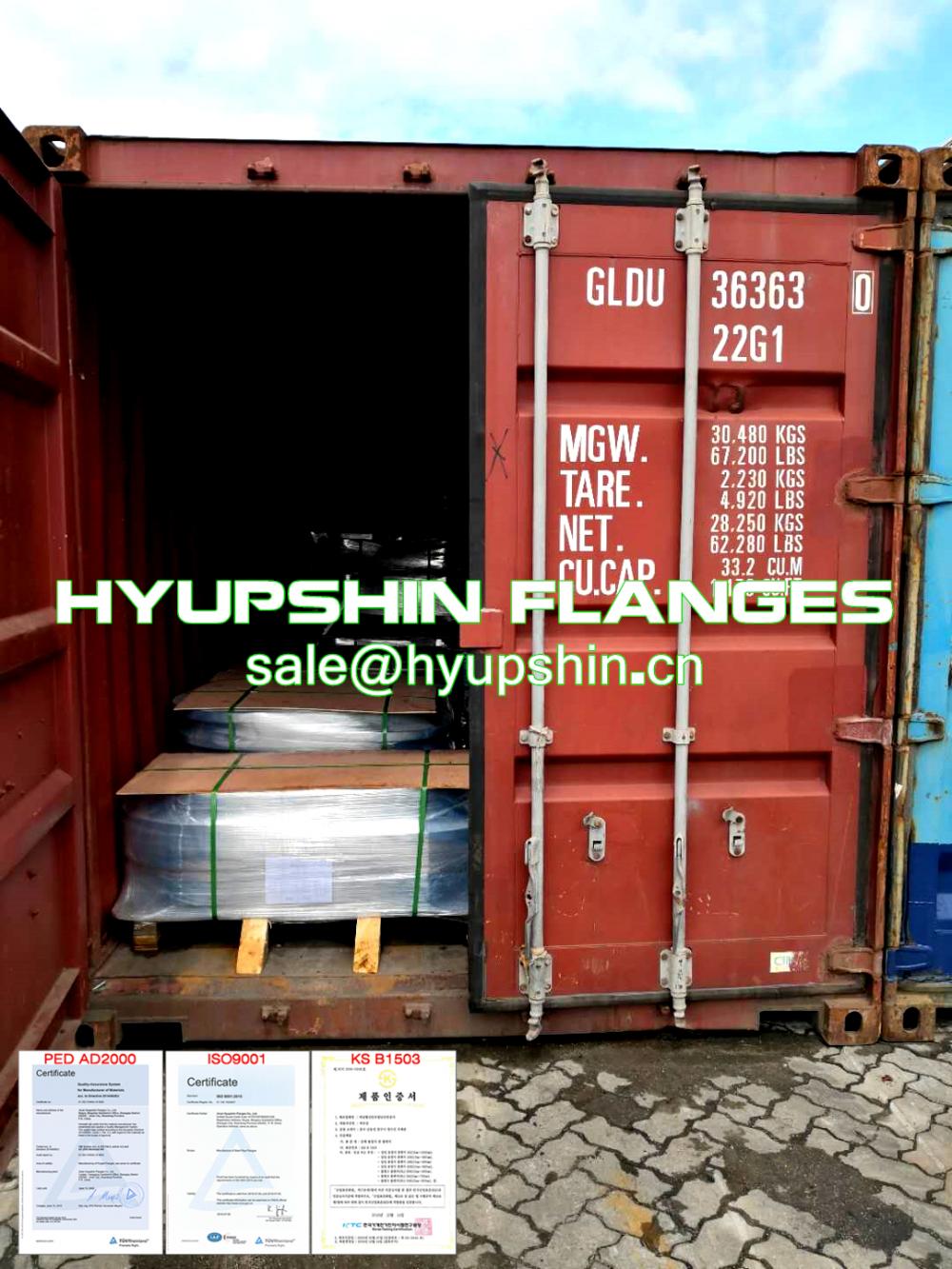 Hyupshin Flanges Export to Italy By Sea