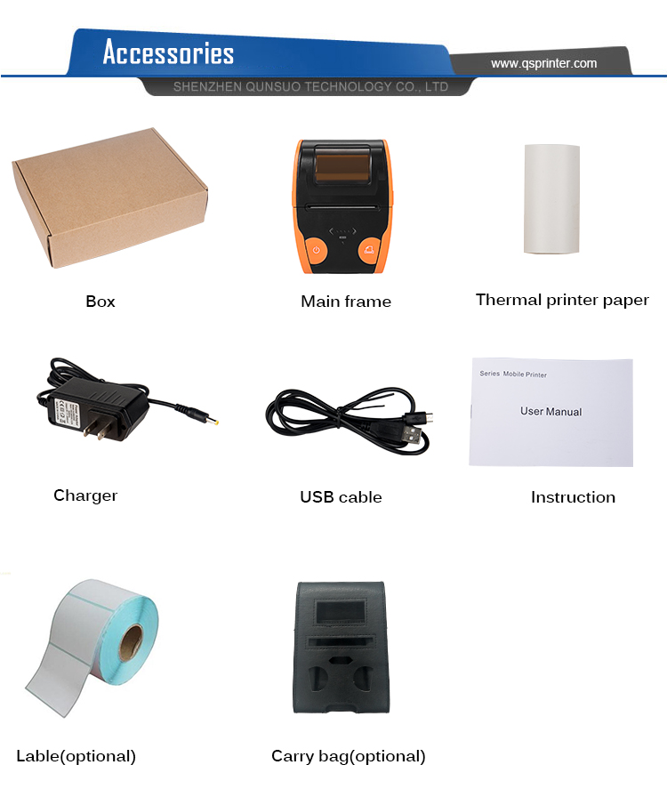 QS 5806 printer packing list