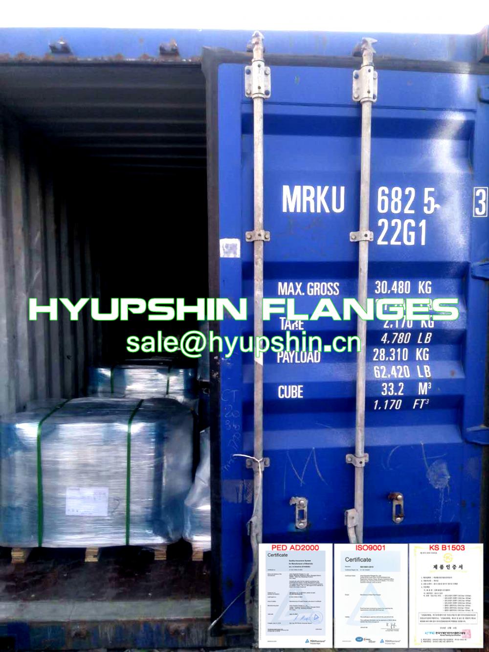 Hyupshin Flanges Export to Europe By Sea Transport