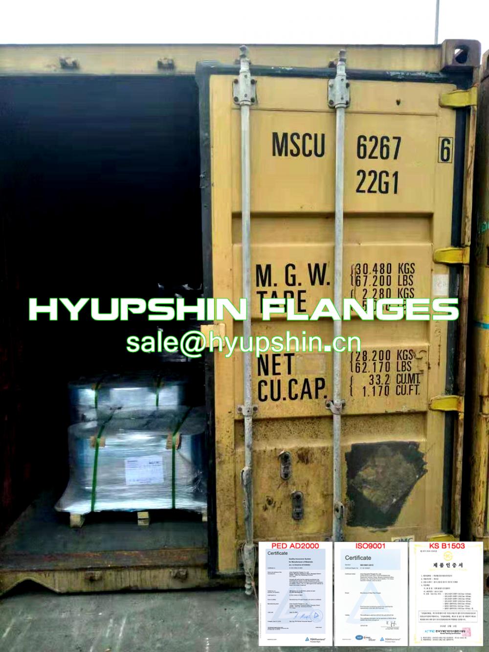 Hyupshin Flanges Export to Middle East by Sea