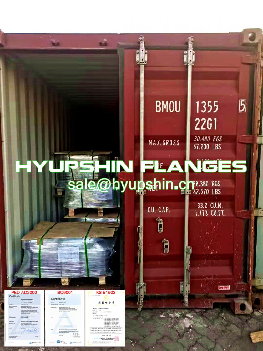 Hyupshin Flanges Export to Malaysia