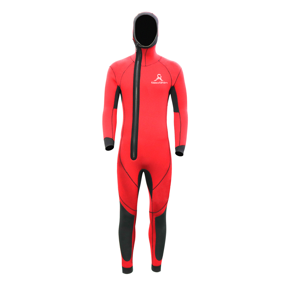 Mens Hooded Wetsuit in Red