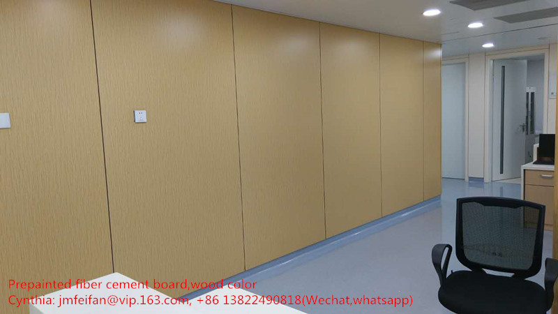 Wood grain fiber cement board for cleanroom