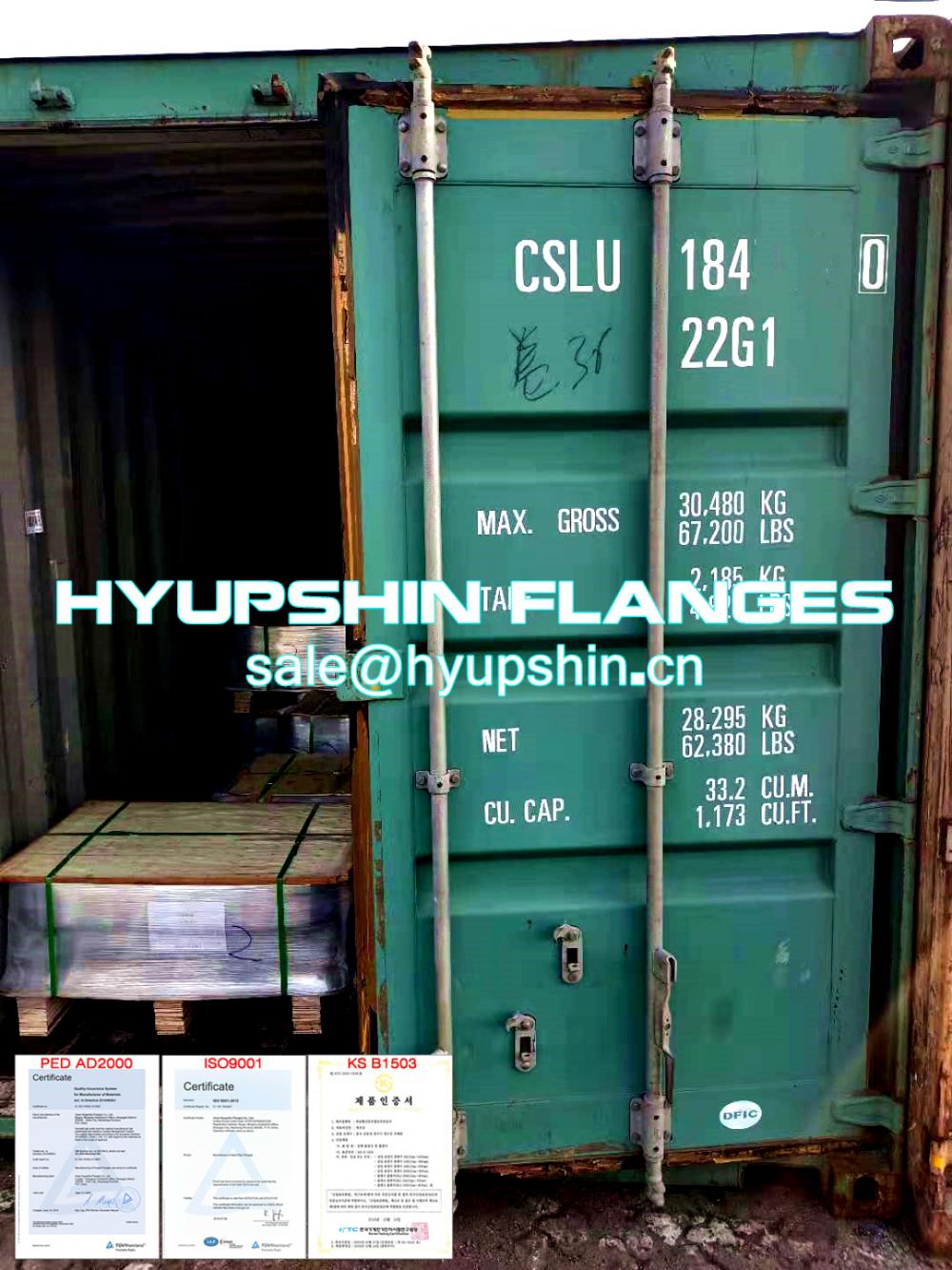 Hyupshin Flanges Export to Portugal