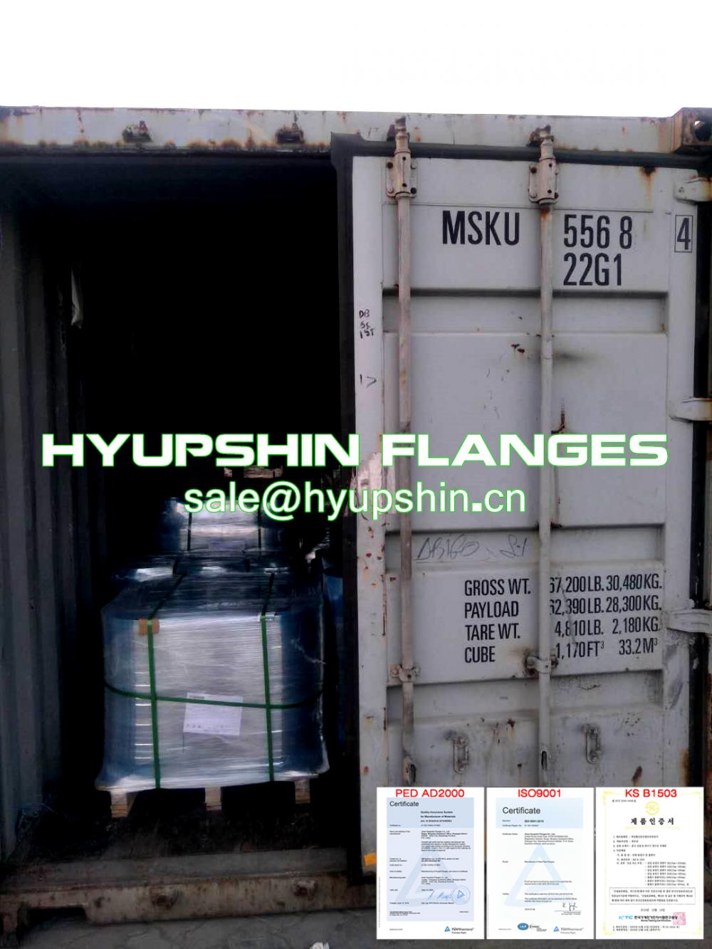 Hyupshin Flanges Export to Indonesia By Containers
