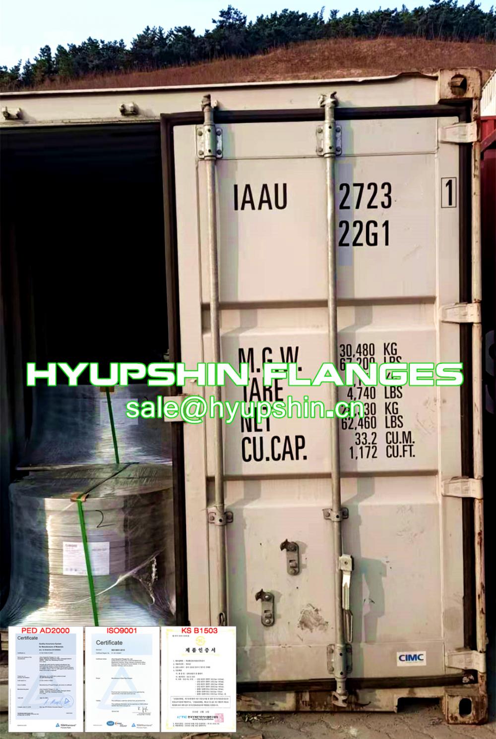 Hyupshin Flanges Export to Singapore