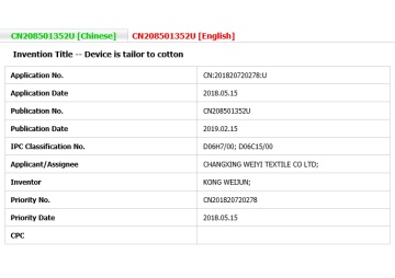 PATENT-Device is tailor to cotton