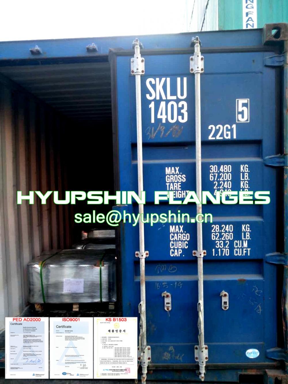 Hyupshin Flanges Export to Croatia