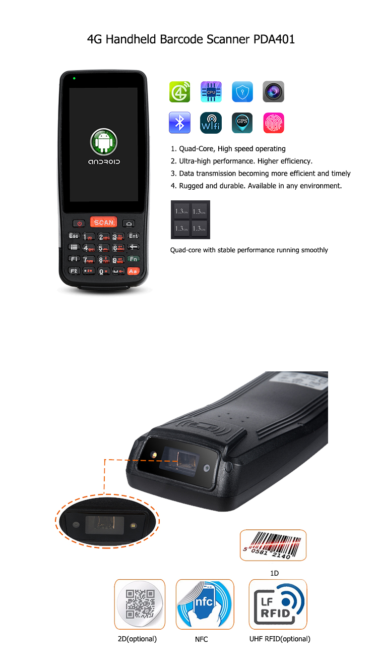 PDA barcode scanner