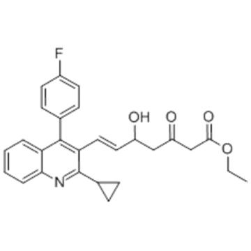 6-Heptenoic acid,7-[2-cyclopropyl-4-(4-fluorophenyl)-3-quinolinyl]-5-hydroxy-3-oxo-, ethylester,( 57187664,6E)- CAS 148901-69-3