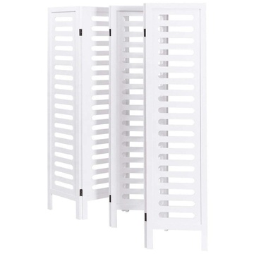 Wooden Privacy Screen Double Sided Freestanding White 6 Panel Folding Room Divider