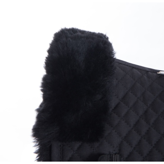 High Quality Black Quilting Sheepskin Saddle Pad