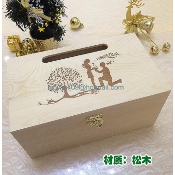 christmas eve pine wood large apple gift box