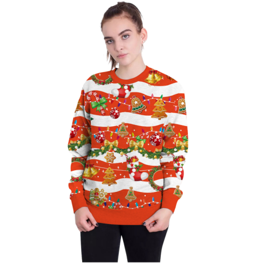 Hot Selling Christmas Digital Print Pullover Sweatshirts