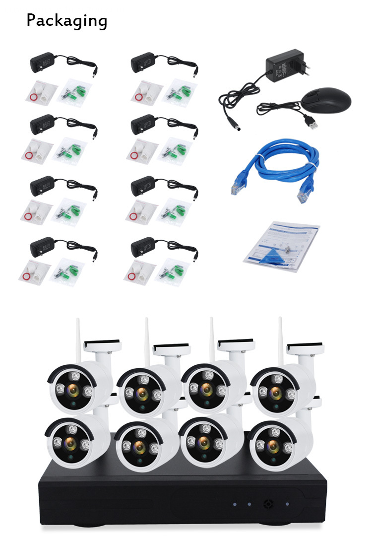 Wireless CCTV cameras security system kit