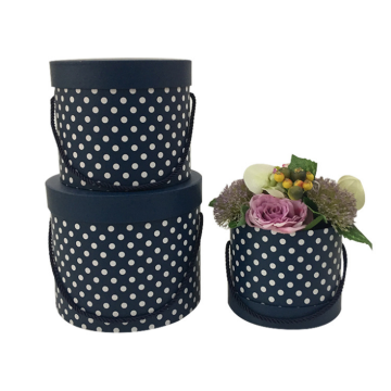 Dots pattern round flower box wholesale