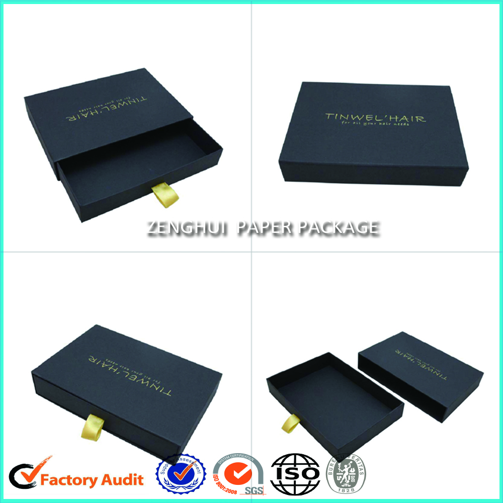 Cheap Rigid Black Drawer Paper Box