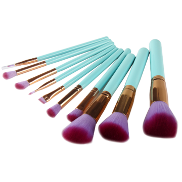 10pcs synthetic hair makeup brushes set