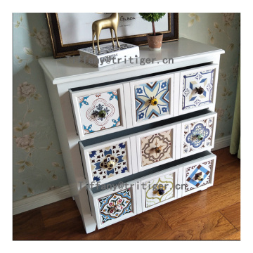 Wholesale Vintage Shabby Reclaimed Home Furniture white Wooden Storage Cabinet