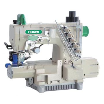Driect drive cylinder bed interlock sewing machine with automatic trimmer and rear puller device