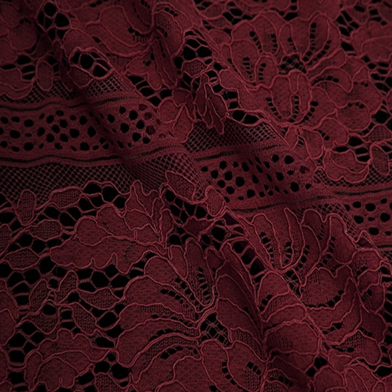 Red Floral Cotton Chantilly Lace