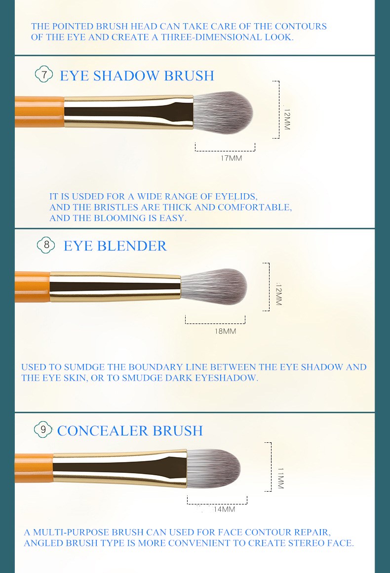 Pencil Makeup brushes set