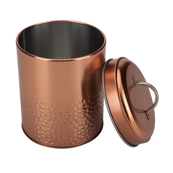 Copper Embossed Round Canister