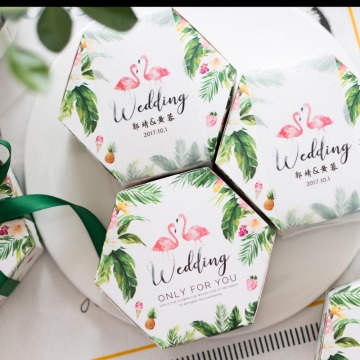 Green candy box wedding favors