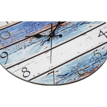 Rustic Beach Wall Clock 12 inch Round Silent Non Ticking Shabby Clock