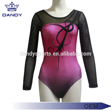 Pink Ombre Music Gymnastics Competition Leotards