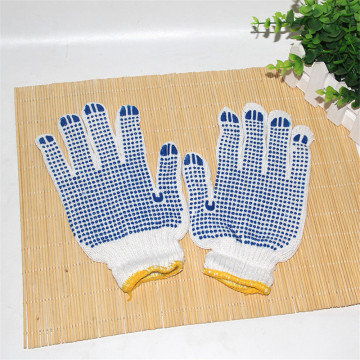 Wholesale White Cotton Bule PVC Dotted Work Gloves