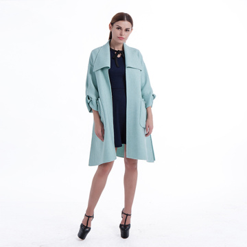 Fashion Lantern Sleeve Cashmere Overcoat