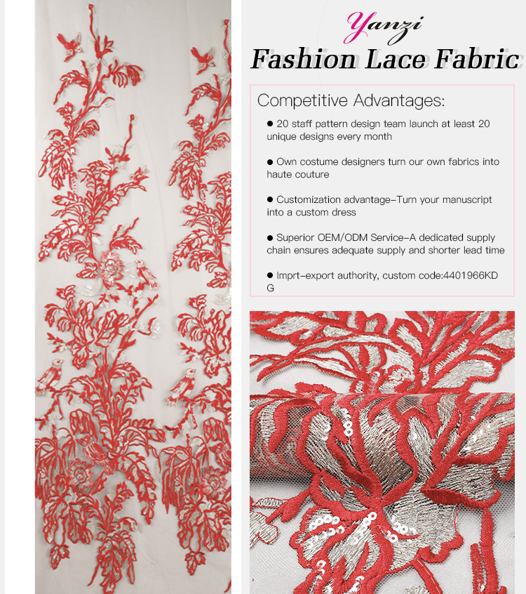 falt embroidery lace fabri