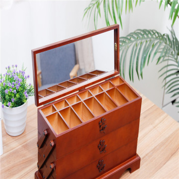 Wholesale antique customizable wooden cosmetics cosmetic case