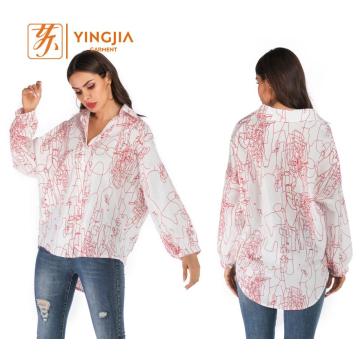 Printing Chiffon Women's Fashion Blouse Shirts
