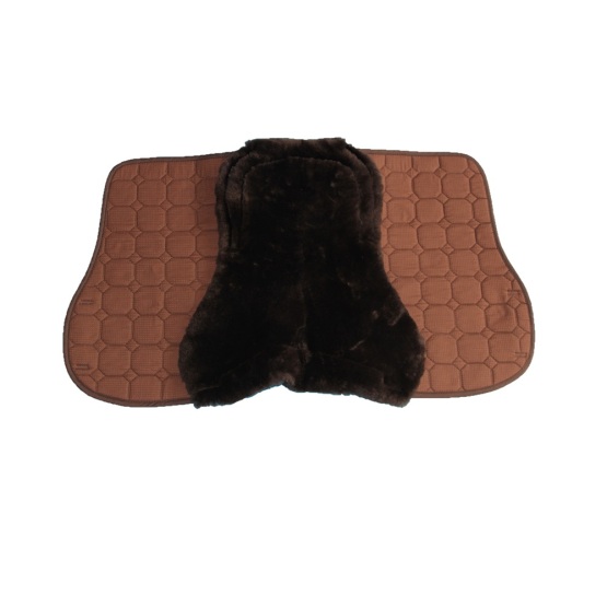 New Lambskin saddle pad with velvet in brown