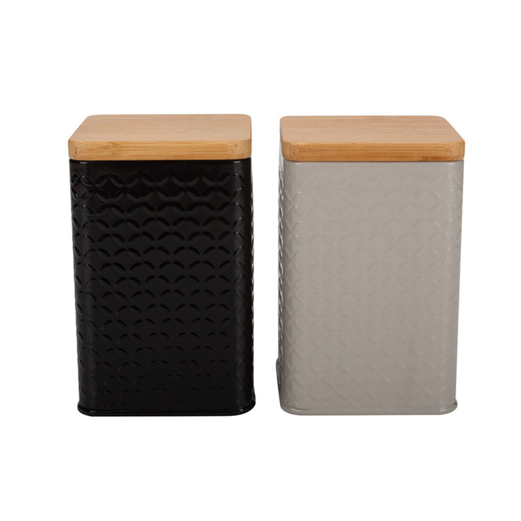 Metal Bamboo Lid Canister