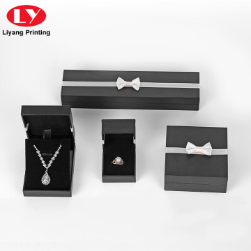 Custom Logo Black Jewelry Necklace Ring Paper Box