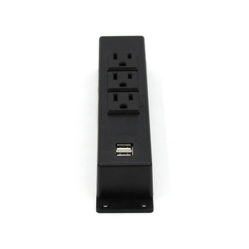 3 Sockets Surface Power Outlet with 2 USB