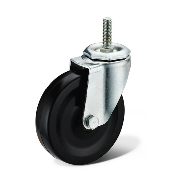 Light Duty Industrial Bolt with Circlip Black Rubber Wheel Caster
