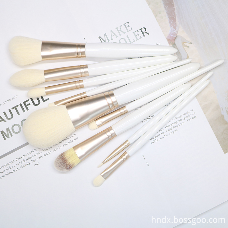 White makeup brush suit