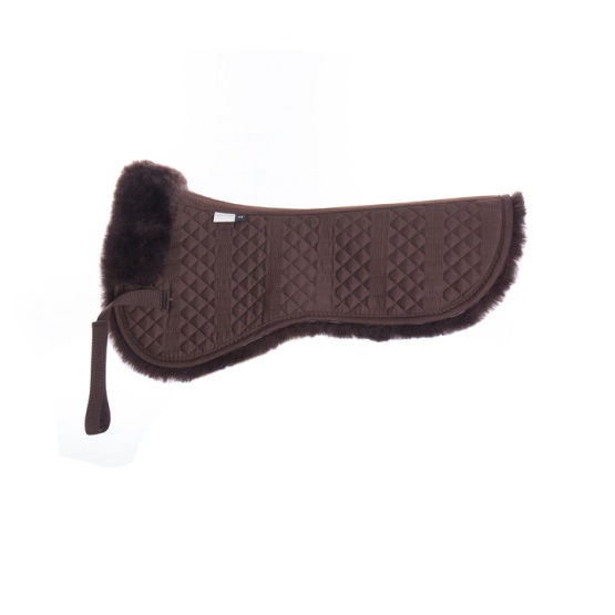 Brown Sheepskin Quilt Half Saddle Pad