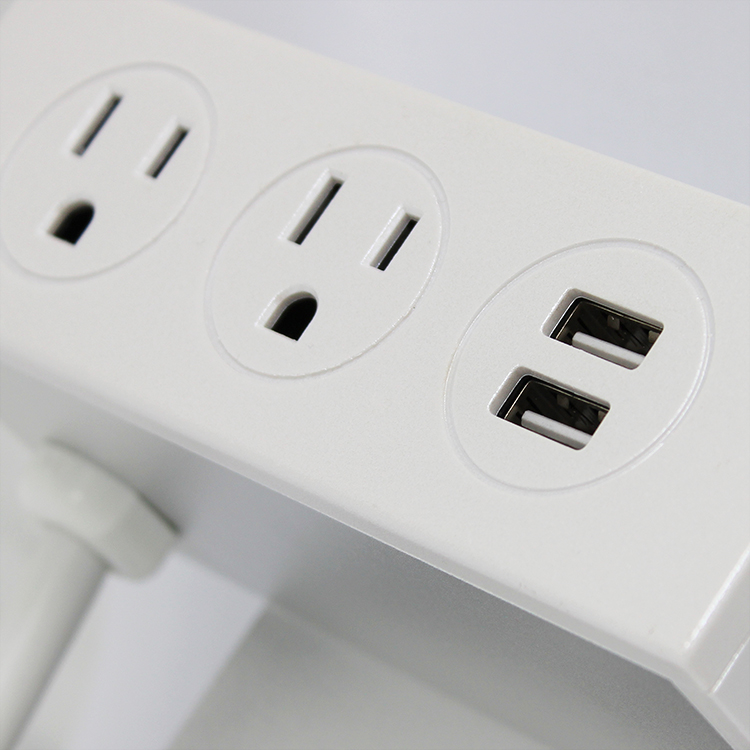 2 Sockets Surface Power Outlet with USB Ports