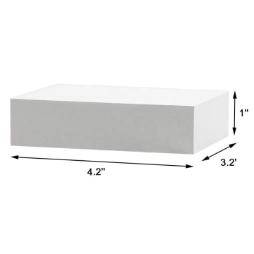 White Finish Shelving Solution 4-inch Wooden Floating Wall Shelves Set of 3
