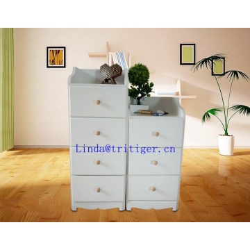 White cloth Convenient storage cane makes up solid wood cabinet drawer