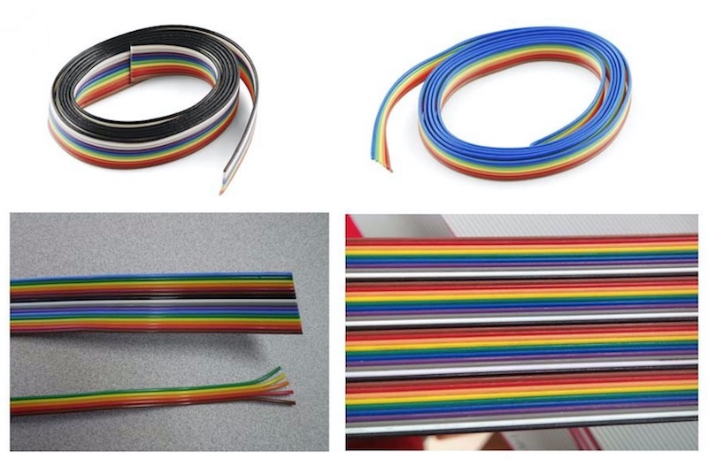 Color Coded Rainbow Flat Ribbon Cable