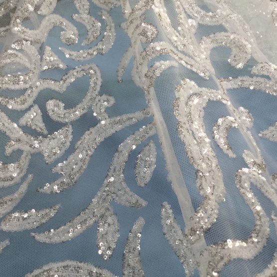 Crystal Sequin Shiny Embroidery Lace Fabric