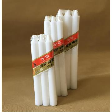 Snow white color paraffin wax pillar candle