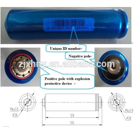 Secondary battery 38120 10Ah LiFePO4 battery with UN38.3