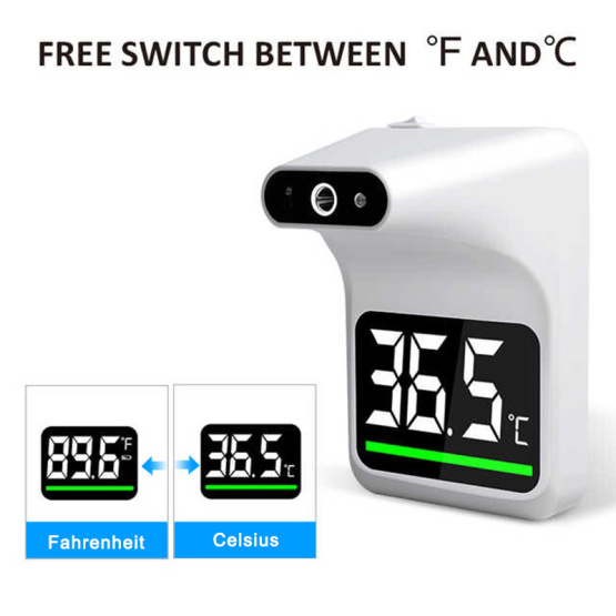 Wholesale Price Automatic Scanner Wall Mounted Digital Thermometer with Digital LCD display